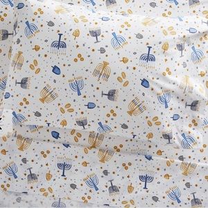 Pottery Barn Hanukkah Organic FULL Sheet Set & Pillowcases **NWT**